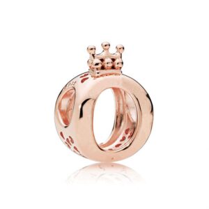 Rose Gold Charm "Crown O" | Regal Radiance