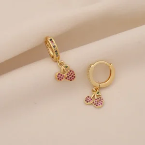 Alternative view of Γυναικεία Σκουλαρίκια Multicolor Zircon | Golden Rainbow Sparkle