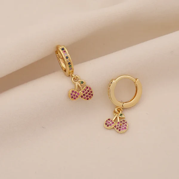 Γυναικεία Σκουλαρίκια Multicolor Zircon | Golden Rainbow Sparkle - Image 2