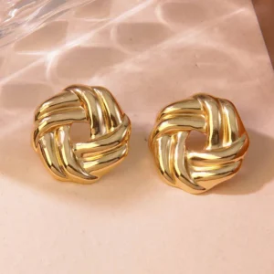 Alternative view of Gold French Twist Studs | Χρυσοί "Γαλλικοί" Στριφτοί Κρίκοι - Studs