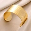Golden Hammered Cuff Bangle | Χρυσή Σφυρήλατη Χειροπέδα "Goddess"