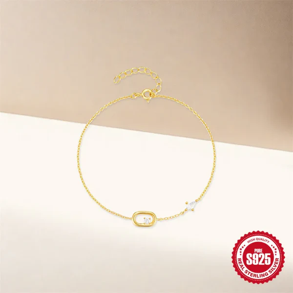 Γυναικείο Βραχιόλι Ασήμι S925 | Oval Zircon Gold Luxe - Image 2