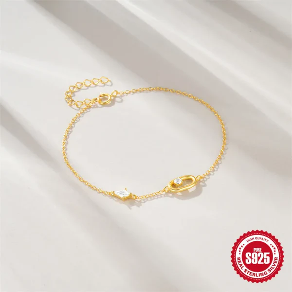 Γυναικείο Βραχιόλι Ασήμι S925 | Oval Zircon Gold Luxe - Image 4