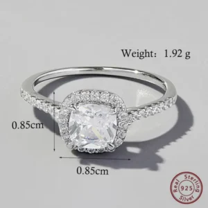 Alternative view of Ασημένιο Δαχτυλίδι S925 με Τετράγωνο Zircon | Square Elegance