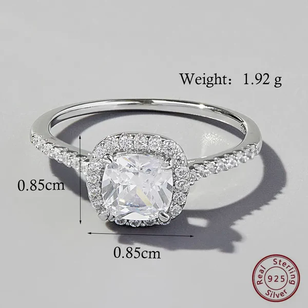 Ασημένιο Δαχτυλίδι S925 με Τετράγωνο Zircon | Square Elegance - Image 2
