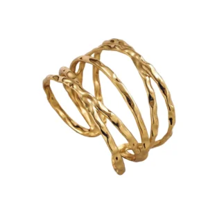 Ανοιχτή Χειροπέδα από Χρυσό Ατσάλι | Minimal Open Gold Cuff