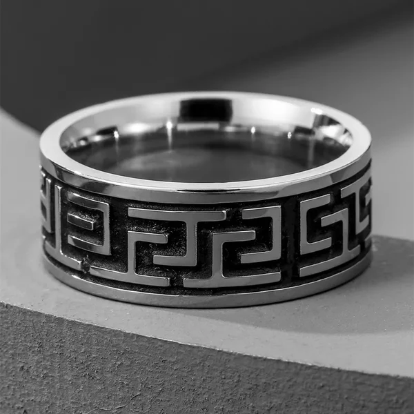 Ανδρικό Ατσάλινο Δαχτυλίδι | Labyrinth Design - Image 4