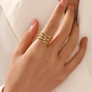 Alternative view of Γυναικείο Δαχτυλίδι από Χρυσό Ατσάλι | Golden Elegance