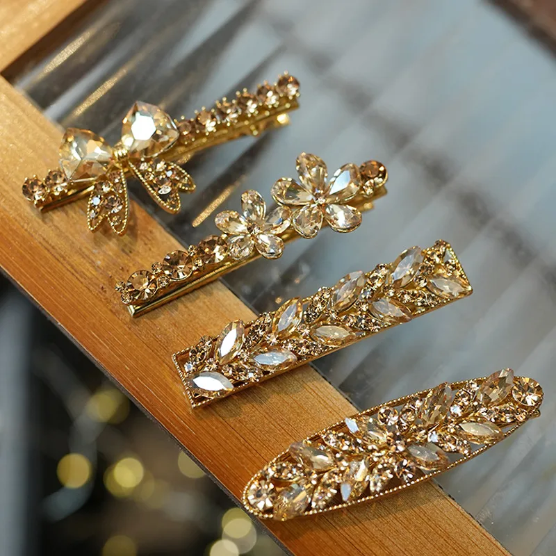Golden Crystal Luxe Hair Clips