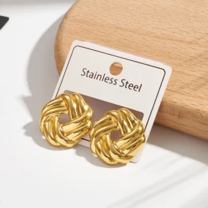 Gold French Twist Studs | Χρυσοί "Γαλλικοί" Στριφτοί Κρίκοι - Studs