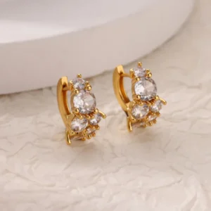 Alternative view of Γυναικεία Κρικάκια με Zircon | Petite Gold Sparkle