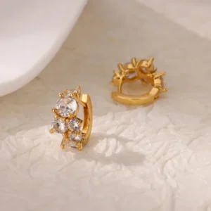 Γυναικεία Κρικάκια με Zircon | Petite Gold Sparkle - Image 3