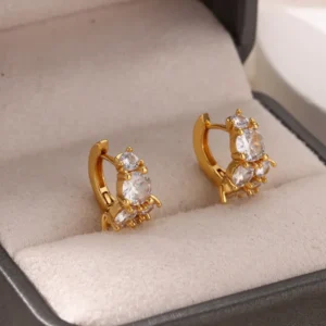 Γυναικεία Κρικάκια με Zircon | Petite Gold Sparkle - Image 4