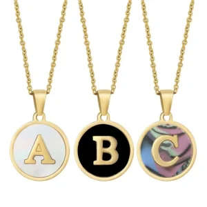 Alternative view of Κολιέ με Μονόγραμμα — Personalised Initial Shell Necklace