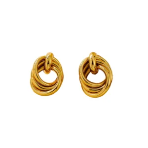 Γυναικεία Σκουλαρίκια Gold Minimal | Essential Steel Hoops