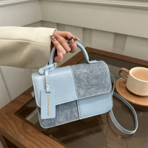 Geometric Chic Square Bag – Δίχρωμη Τσάντα Ώμου & Χειρός
