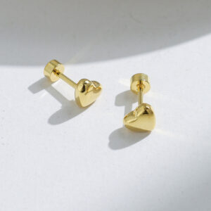 Gold Minimal Heart Studs | Παιδικά Σκουλαρίκια "Χρυσή Καρδούλα"