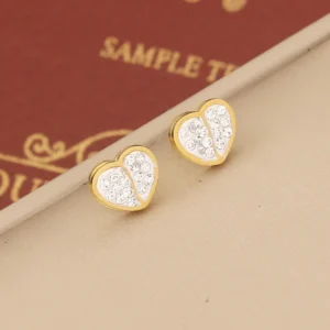 Σκουλαρίκια Κρίκοι με Καρδιές Ζιργκόν | Stainless Steel Heart Charm Hoops