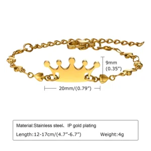 Βραχιόλι "Little Queen Crown" (Gold & Silver)