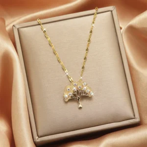 Gold Crystal "Tree of Life" Necklace | Χρυσό Κολιέ "Δέντρο της Ζωής"