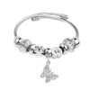 Ασημί Bangle με Πεταλούδα & Κρύσταλλα | Crystal Butterfly Glow