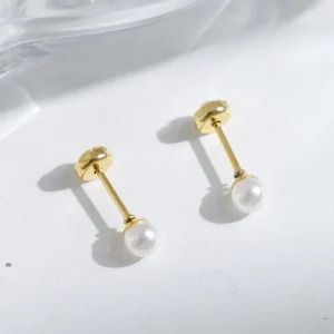 Gold Minimal Pearl Studs | Παιδικά Σκουλαρίκια "Μικρό Μαργαριτάρι"