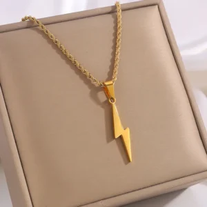 Κολιέ με Κεραυνό από Ανοξείδωτο Ατσάλι | Stainless Steel Lightning Bolt Necklace