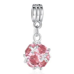 Pink Crystal Orb Charm / Charm "Ροζ Κρυστάλλινη Σφαίρα"