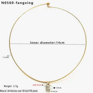 Σταθερό Κολιέ με Κρύσταλλο Solitaire — Solitaire Zircon Choker Necklace