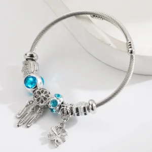 Βραχιόλι Titanium Steel Blue Crystal