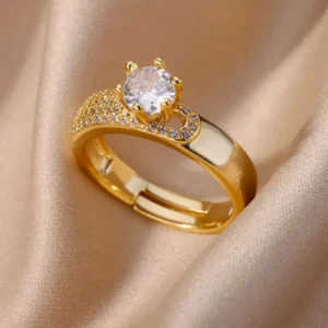 Δαχτυλίδι "Golden Empress" – 18K Gold Plated με Pavé Ζιργκόν