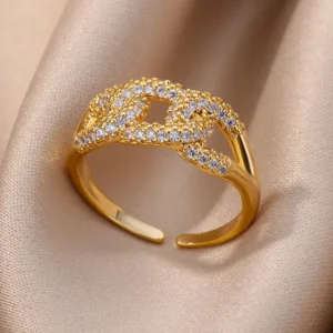 Χρυσό Geometric Honeycomb Δαχτυλίδι με Ζιργκόν / Gold Geometric Honeycomb Zircon Ring