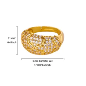 Golden Pavé Dome Ring – Maximum Radiance