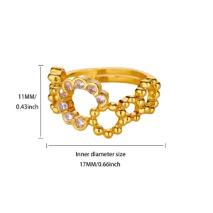 Golden Bloom Open Ring – Boho Luxe Vibe