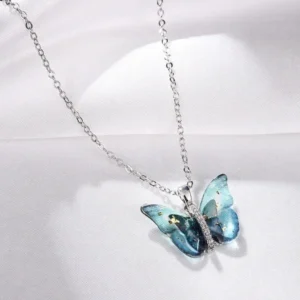 Silver Ethereal Butterfly Necklace | Κολιέ "Azure Dream"