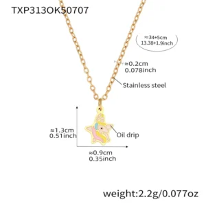 Παιδικό Μενταγιόν "Magic Unicorn Star" / Children's Gold Unicorn Star Necklace