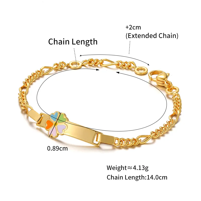 Kids Pink Flower ID Bracelet Παιδικό Βραχιόλι Ταυτότητα "Λουλούδι"