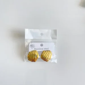 Σκουλαρίκια Κυματιστό Χρυσό / Gold Ripple Stud Earrings
