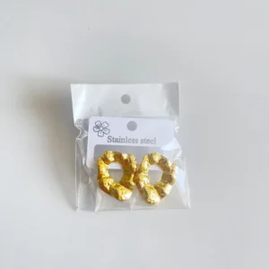Hammered Gold Statement Hoop Earrings Χρυσοί Ανάγλυφοι Κρίκοι Statement
