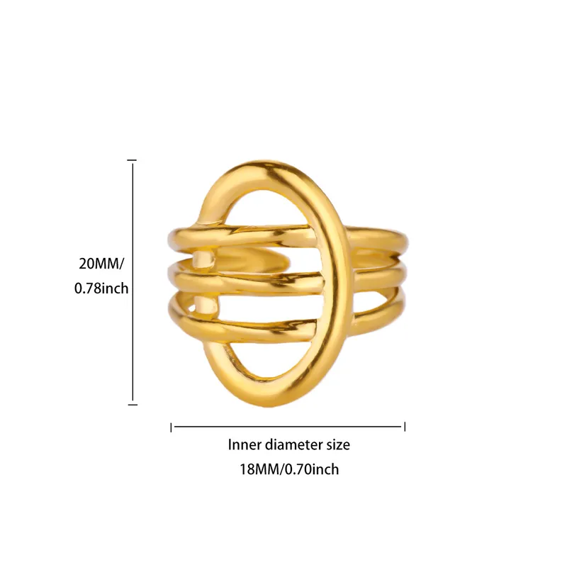 Golden Abstract Oval Ring / Χρυσό Δαχτυλίδι "Abstract Oval"