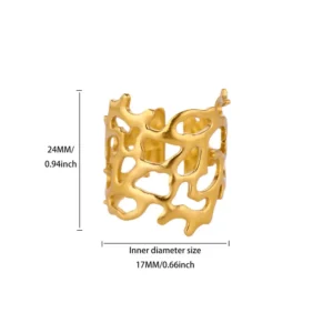 Golden Coral Web Ring / Χρυσό Δαχτυλίδι "Coral Web"