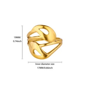 Golden Flowing Curves Ring / Χρυσό Δαχτυλίδι "Flowing Curves"