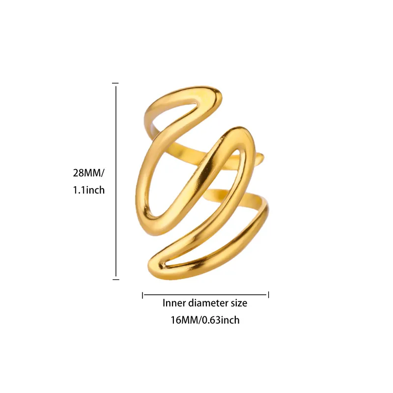 Golden Serpentine Loop Ring / Χρυσό Δαχτυλίδι "Serpentine Loop"