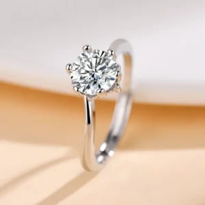 Μονόπετρο Δαχτυλίδι 1 Καράτι - 1 Carat Adjustable Moissanite Style Ring
