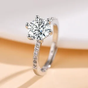 Δαχτυλίδι Moissanite 2 Καρατίων με Έξι Δόντια / Six-Prong 2ct Moissanite Solitaire Ring