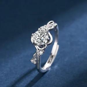 Μονόπετρο Δαχτυλίδι Moissanite Style | Silver Tone Solitaire Zirconia Ring