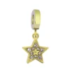Golden Crystal Stellar Star Charm / Χρυσό Charm "Stellar Star" με Κρυστάλλους