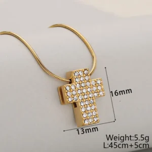 Κολιέ "Eternal Cross Sparkle" Χρυσό