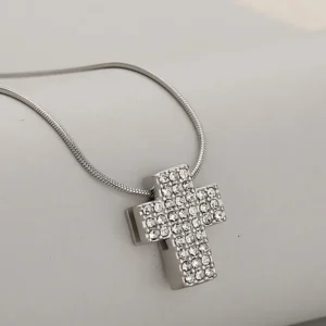 Κολιέ "Cross Sparkle & Sleek Serpent"