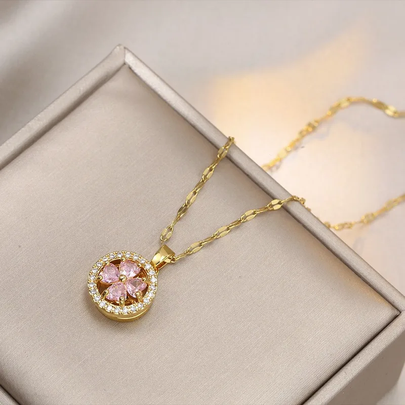 Pink Blossom Heart Jewelry Set